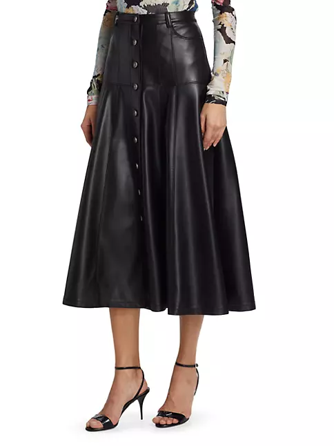 Shop Cinq à Sept Veena Vegan Leather Midi-Skirt | Saks Fifth Avenue