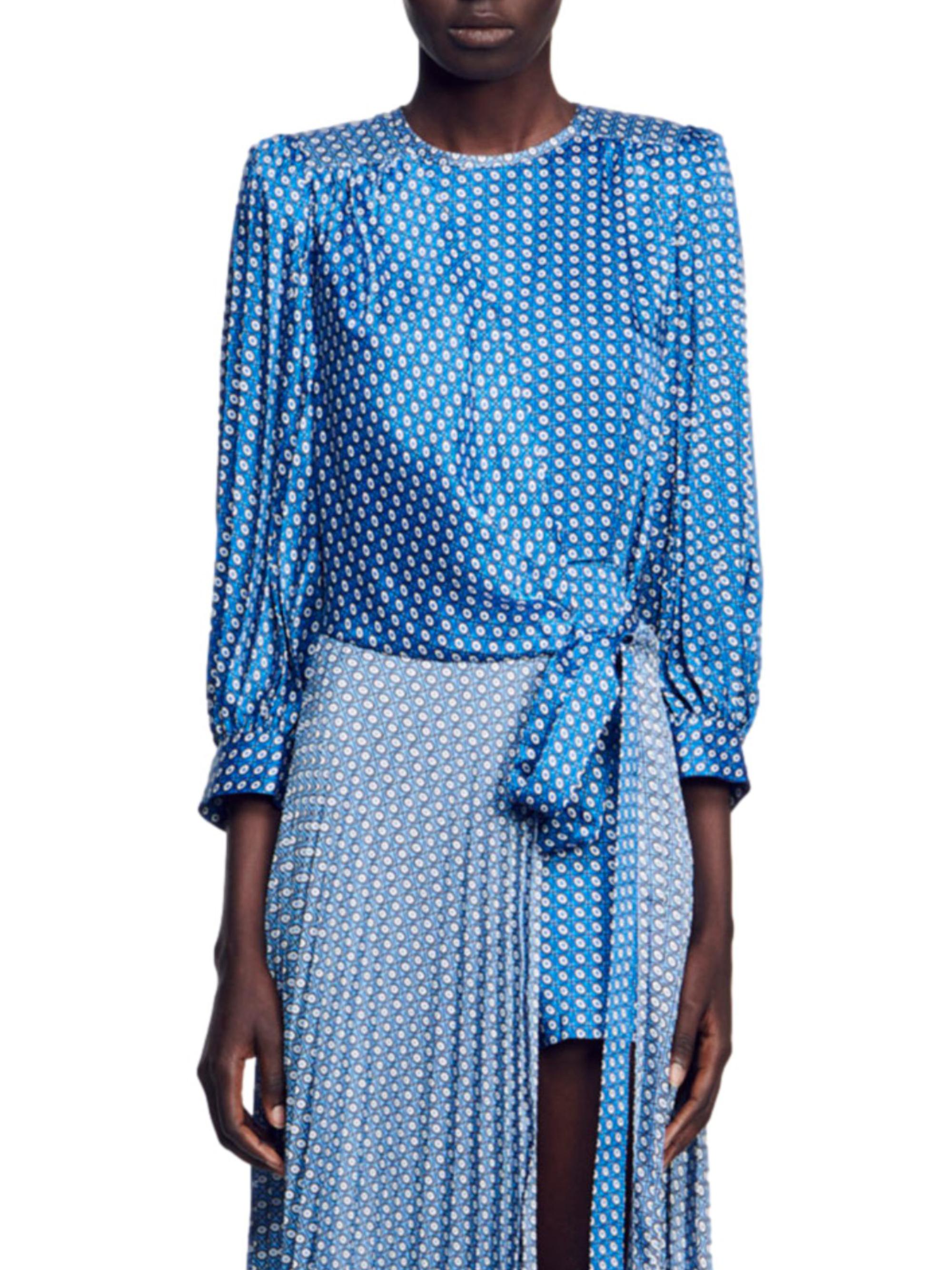 sandro tie neck dress