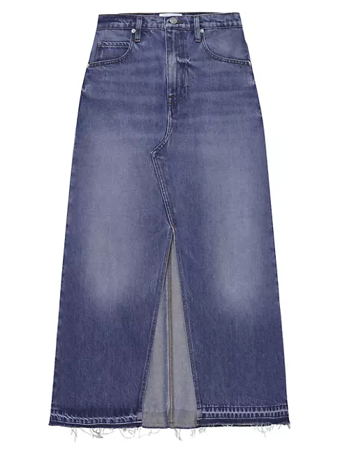 Shop Frame The Midaxi Denim Skirt | Saks Fifth Avenue