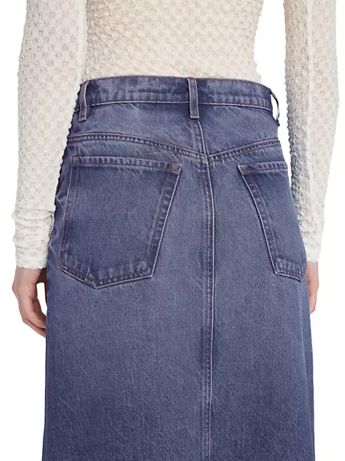 Shop Frame The Midaxi Denim Skirt | Saks Fifth Avenue