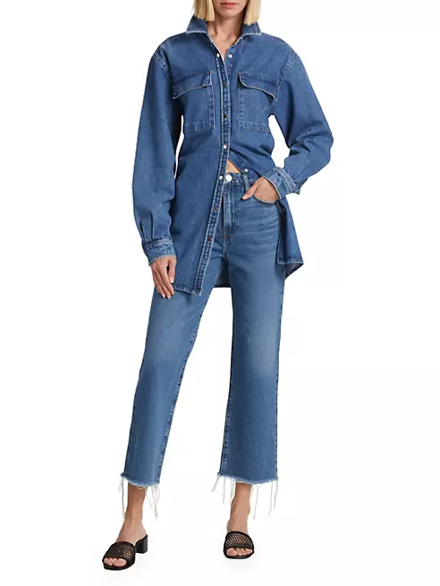 Shop Frame Le Jane Cropped Straight-Leg Jeans | Saks Fifth Avenue