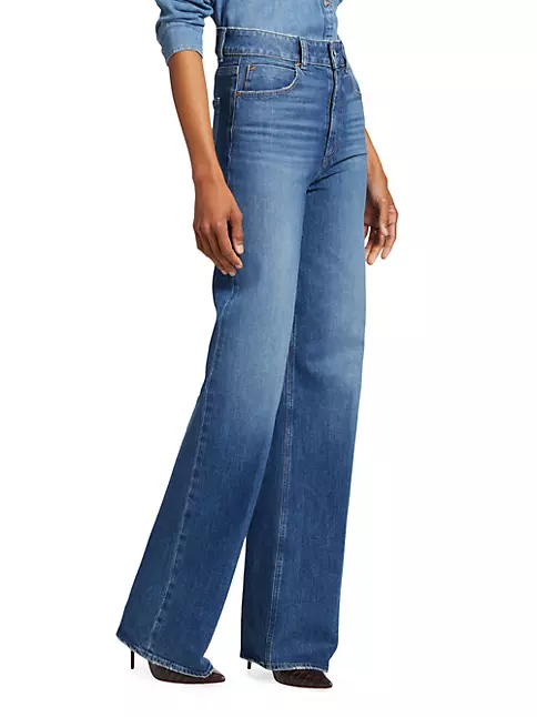 Shop Paige Sasha High-Rise Stretch Wide-Leg Jeans | Saks Fifth Avenue