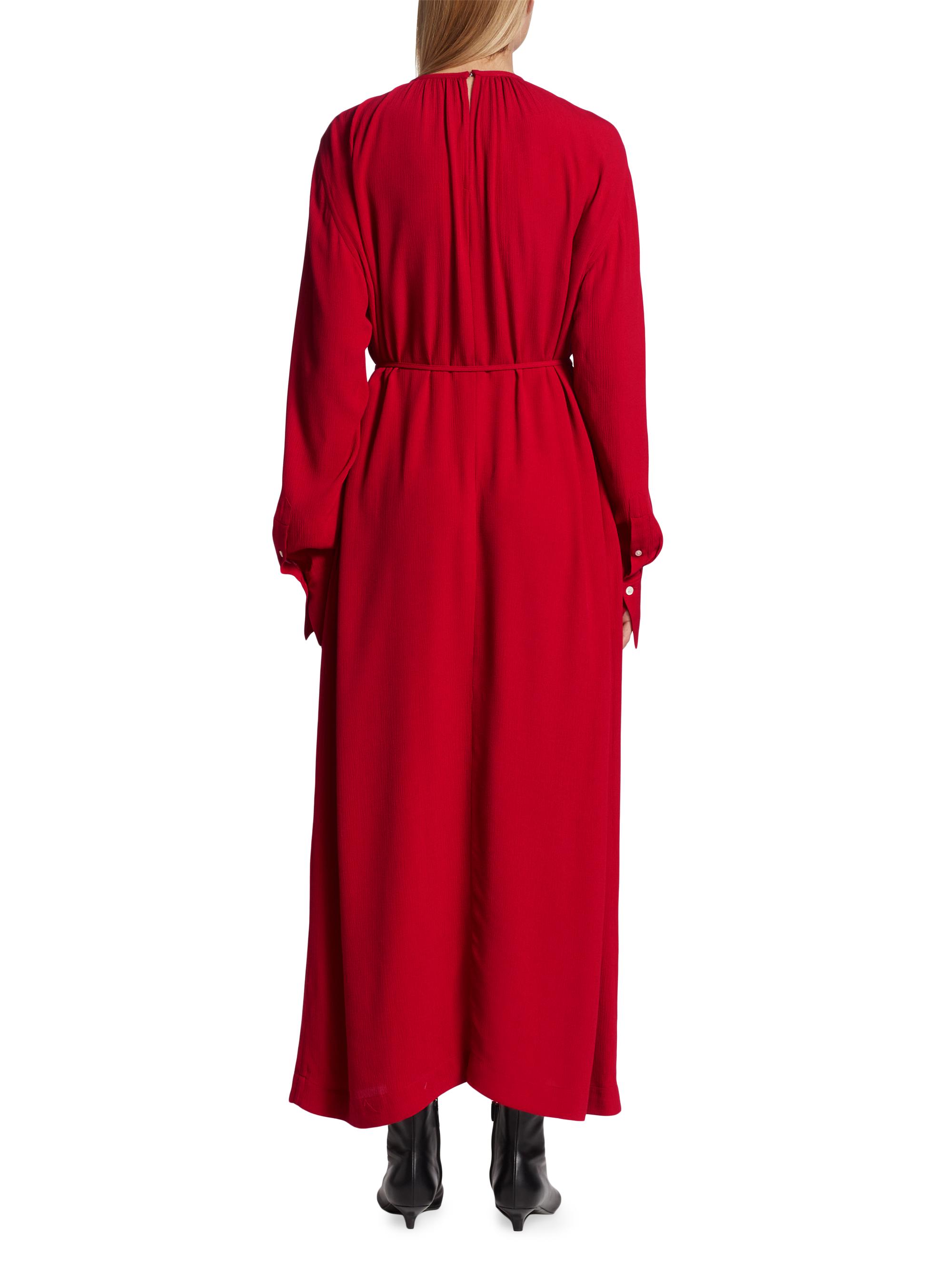 Long-Sleeve Crepe Maxi Dress