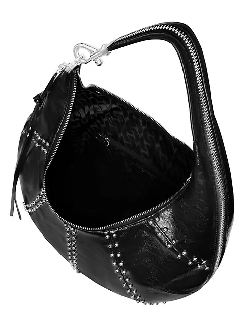 Shop Rebecca Minkoff Medium Studded Leather Croissant Shoulder Bag ...