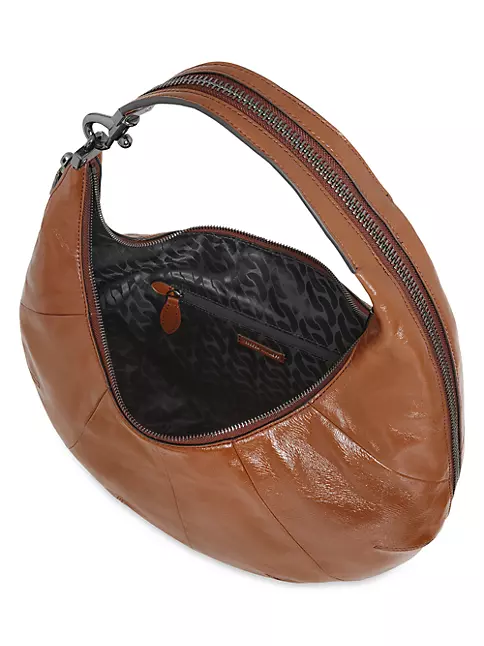 Rebecca Minkoff Zip Around Croissant Leather Hobo Bag - Rocher