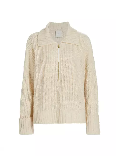 Shop Varley Amelia Knit Quarter-Zip Sweater | Saks Fifth Avenue