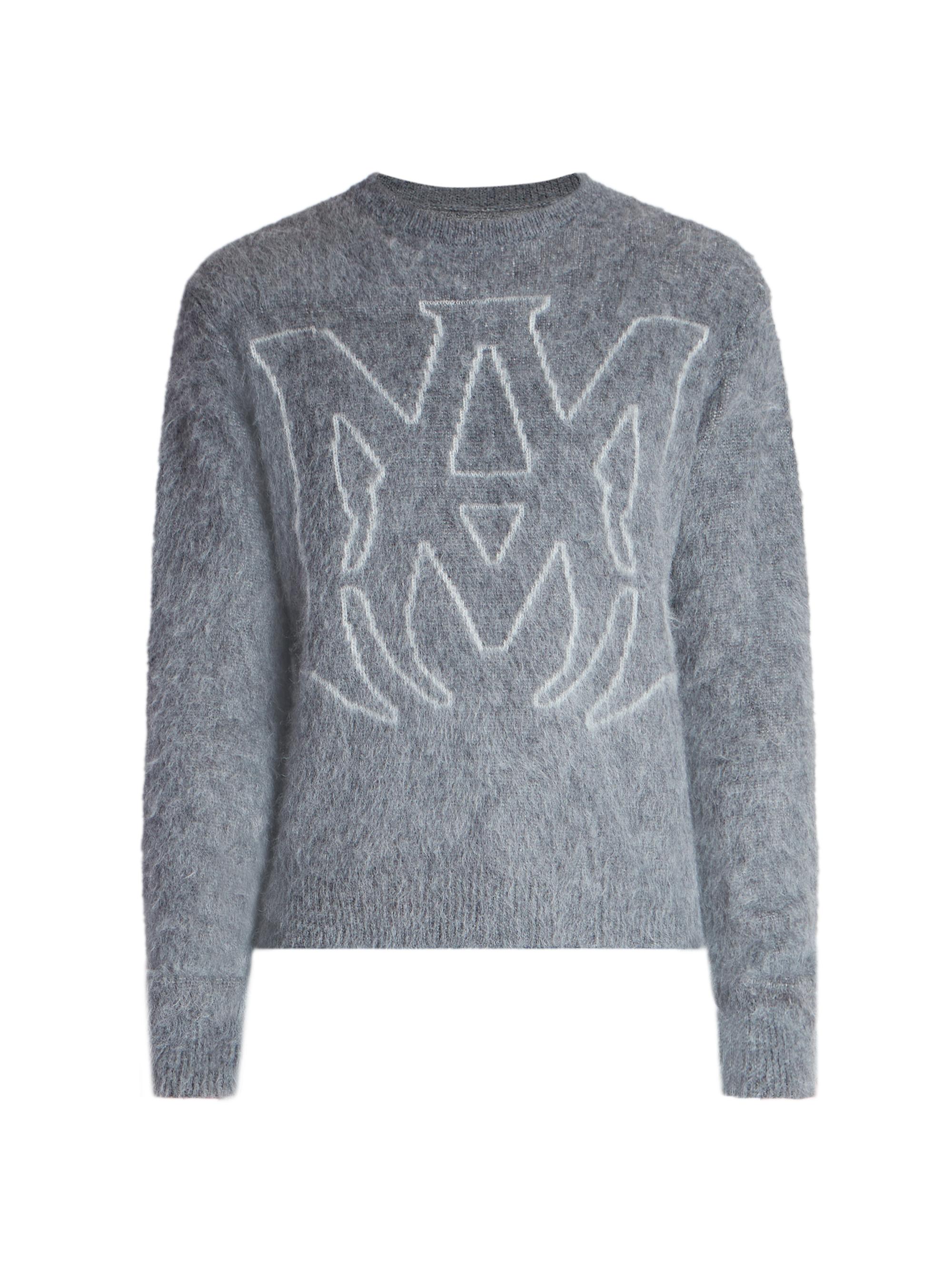AMIRI BRUSHED MOHAIR PLAID SWEATER