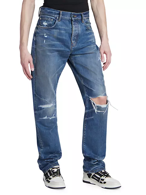 Shop Amiri Fractured Straight-Leg Jeans | Saks Fifth Avenue
