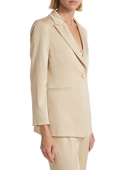 Shop Marella Cecil Satin Single-Breasted Blazer | Saks Fifth Avenue