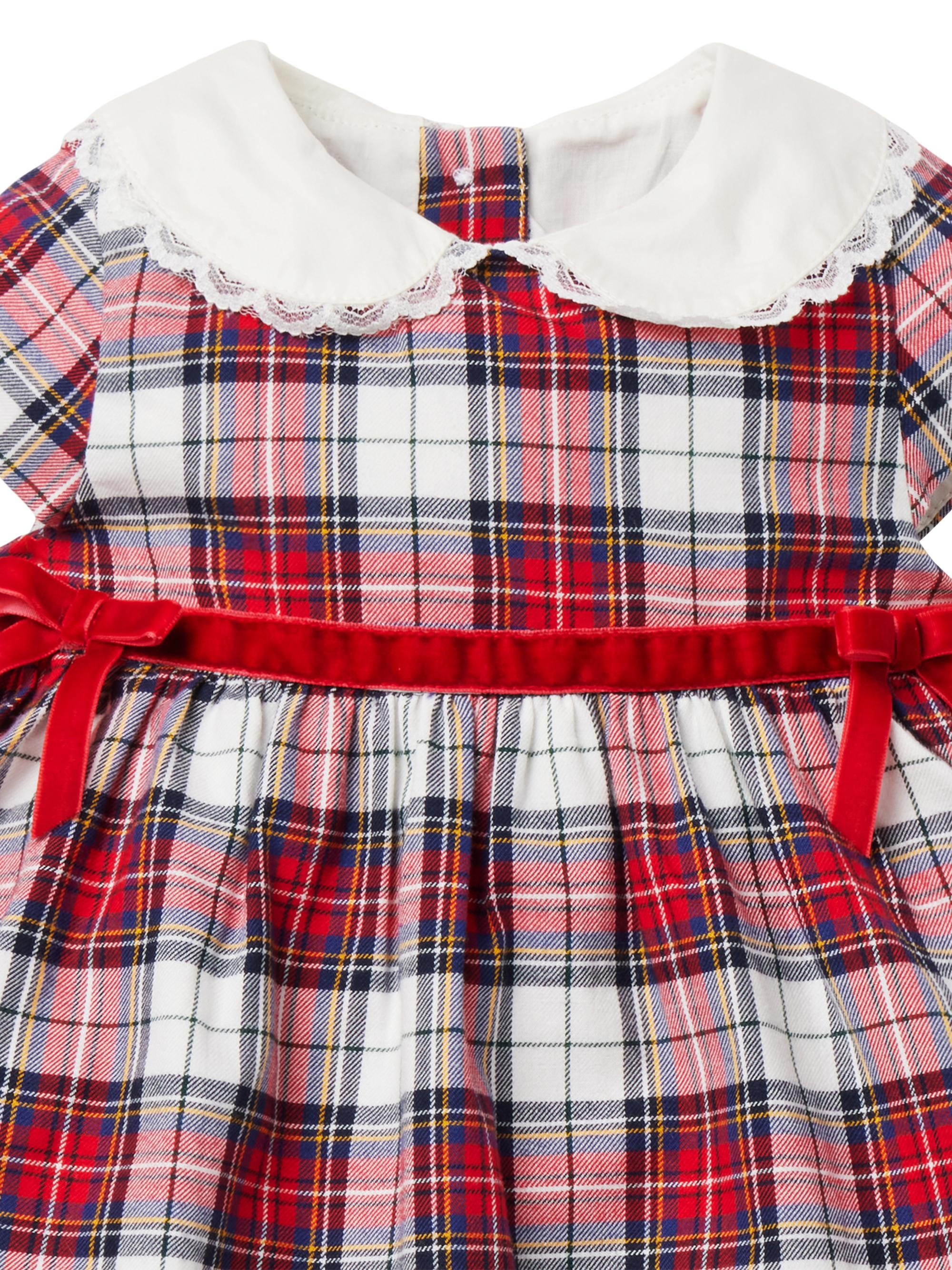 Robe Fille 100% Soie Janie And Jack Taille 5T - Tartan Rose Neuve étiquetée