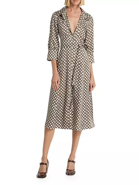 Shop Marella Diana Geometric-Print Wrap Dress | Saks Fifth Avenue