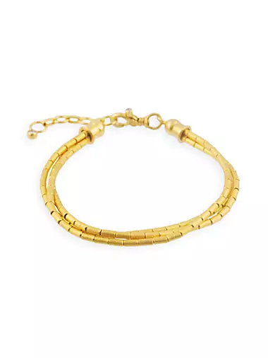Vertigo 24K Yellow Gold Beaded Triple-Strand Bracelet