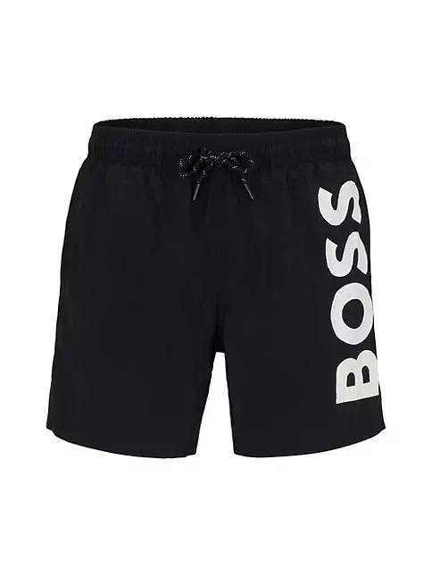 Shop BOSS Quick-Drying Swim Shorts With Contrast Logo | Saks Fifth Avenue