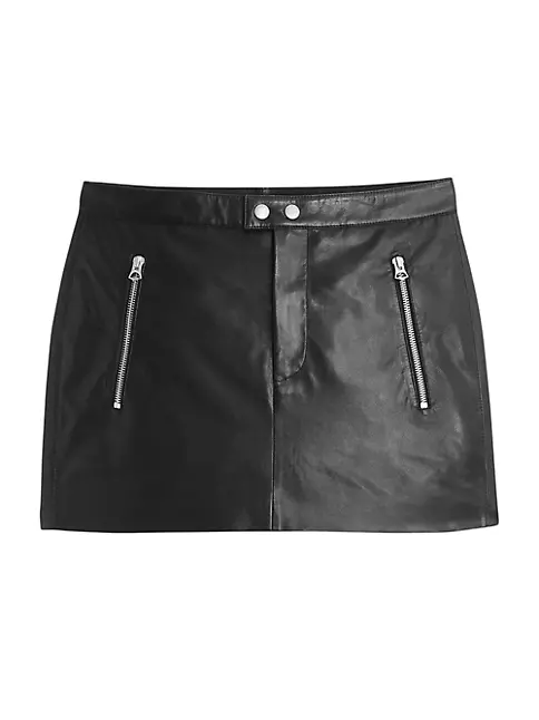 Shop rag & bone Nora Leather Miniskirt | Saks Fifth Avenue