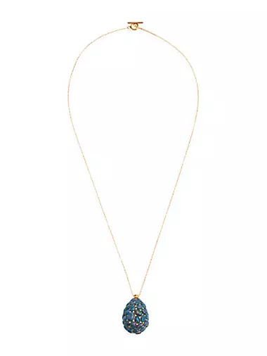 Austral 20K-Gold-Plated & Imitation Opal Pendant Necklace