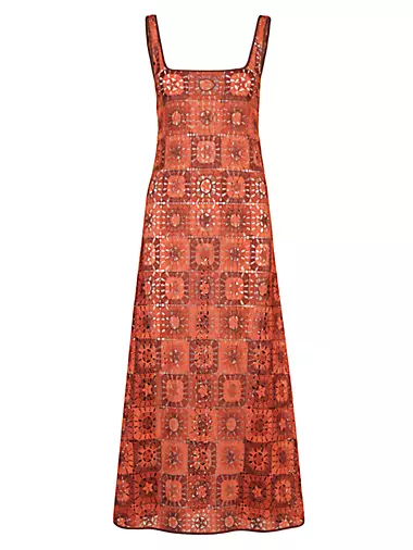 Birdsong Crochet Ankle-Length Dress