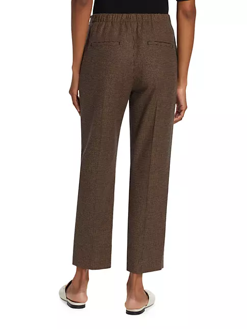 Shop Vince Houndstooth Straight-Leg Pull-On Pants | Saks Fifth Avenue