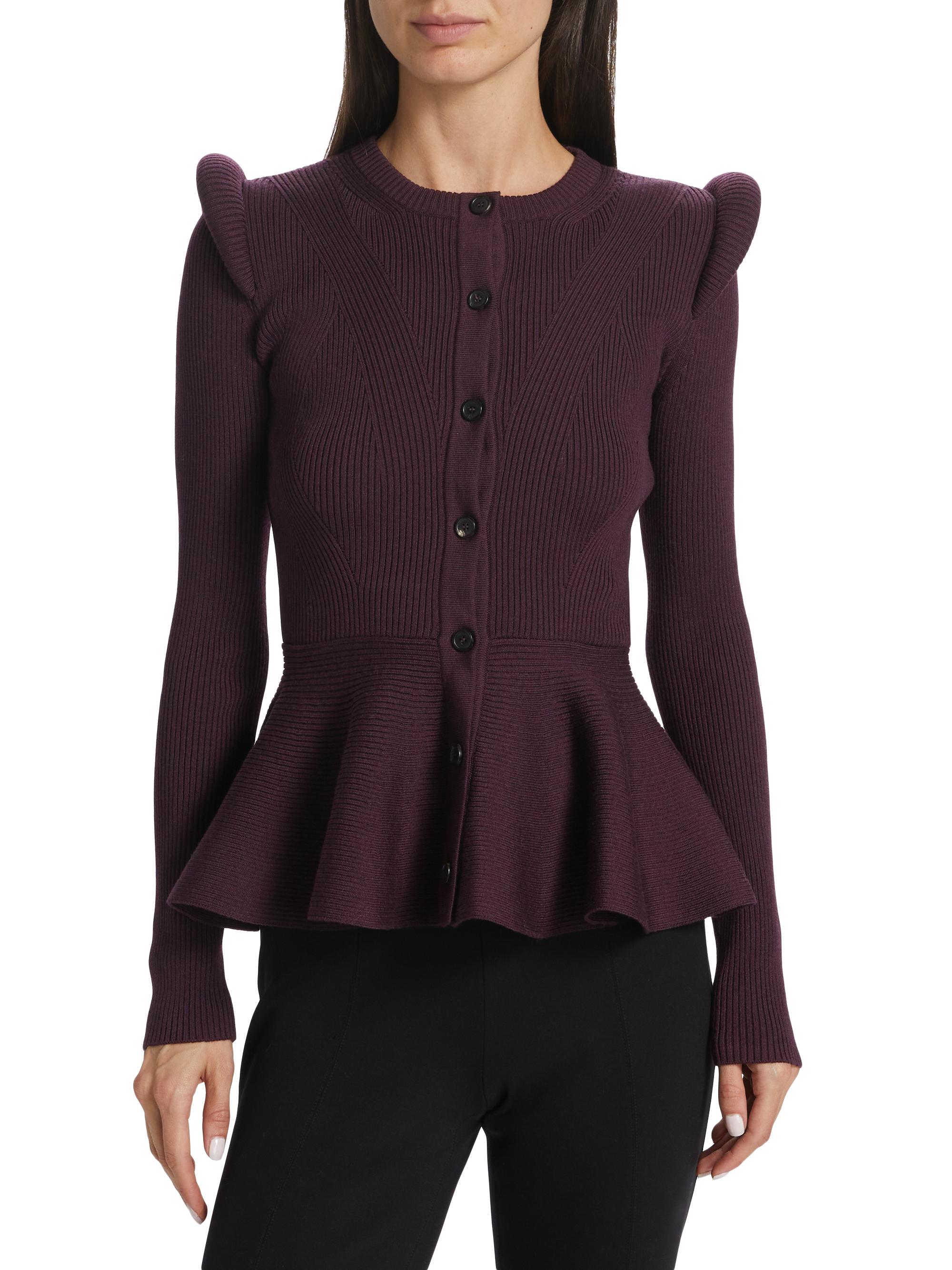 Red Ribbed Peplum Sweater by La Vie Rebecca Taylor | Rent the Runway
