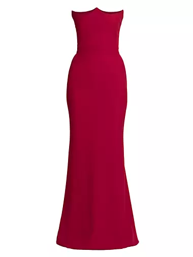 Crepe Strapless Gown