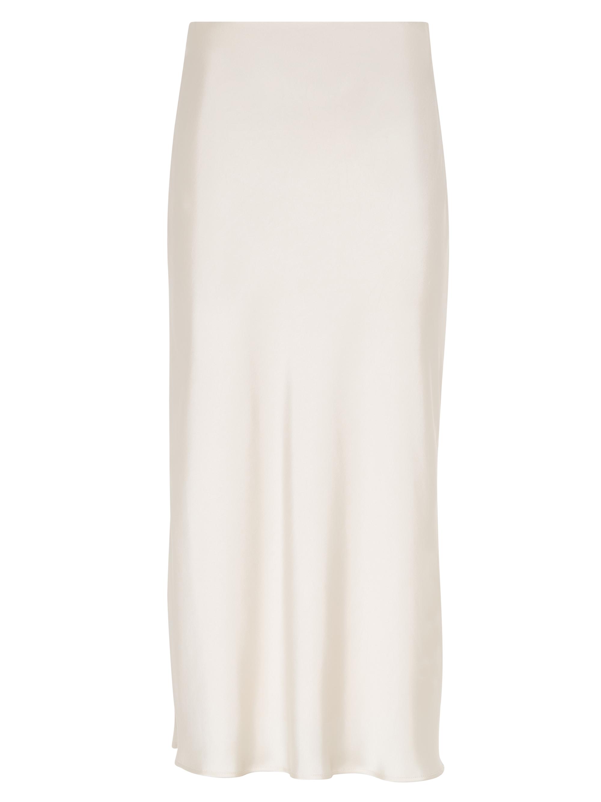 Soft Techno Satin Fluid Pencil Skirt