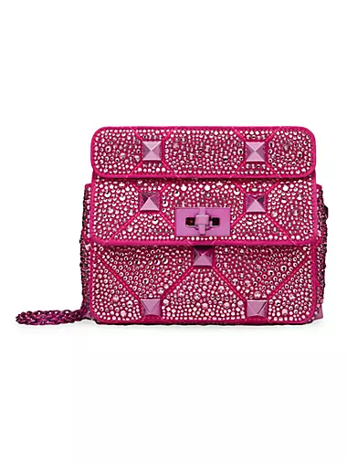 Vsling Mini Handbag With Sparkling Embroidery for Woman in Rose Quartz