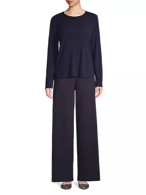Shop Eileen Fisher High-Waisted Wide-Leg Pants | Saks Fifth Avenue