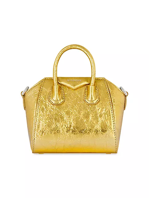 Shop Givenchy Micro Antigona Bag in Laminated Leather