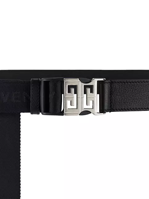 Shop Givenchy 4G Release Buckle Belt In Leather And Webbing | Saks ...