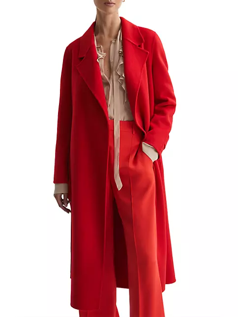 Shop Reiss Emile Wool-Blend Belted Coat | Saks Fifth Avenue