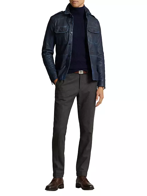 Shop Polo Ralph Lauren Leather Utility Jacket | Saks Fifth Avenue