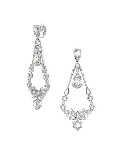 ALEXANDER MCQUEEN Chandelier silver-tone Swarovski crystal earrings