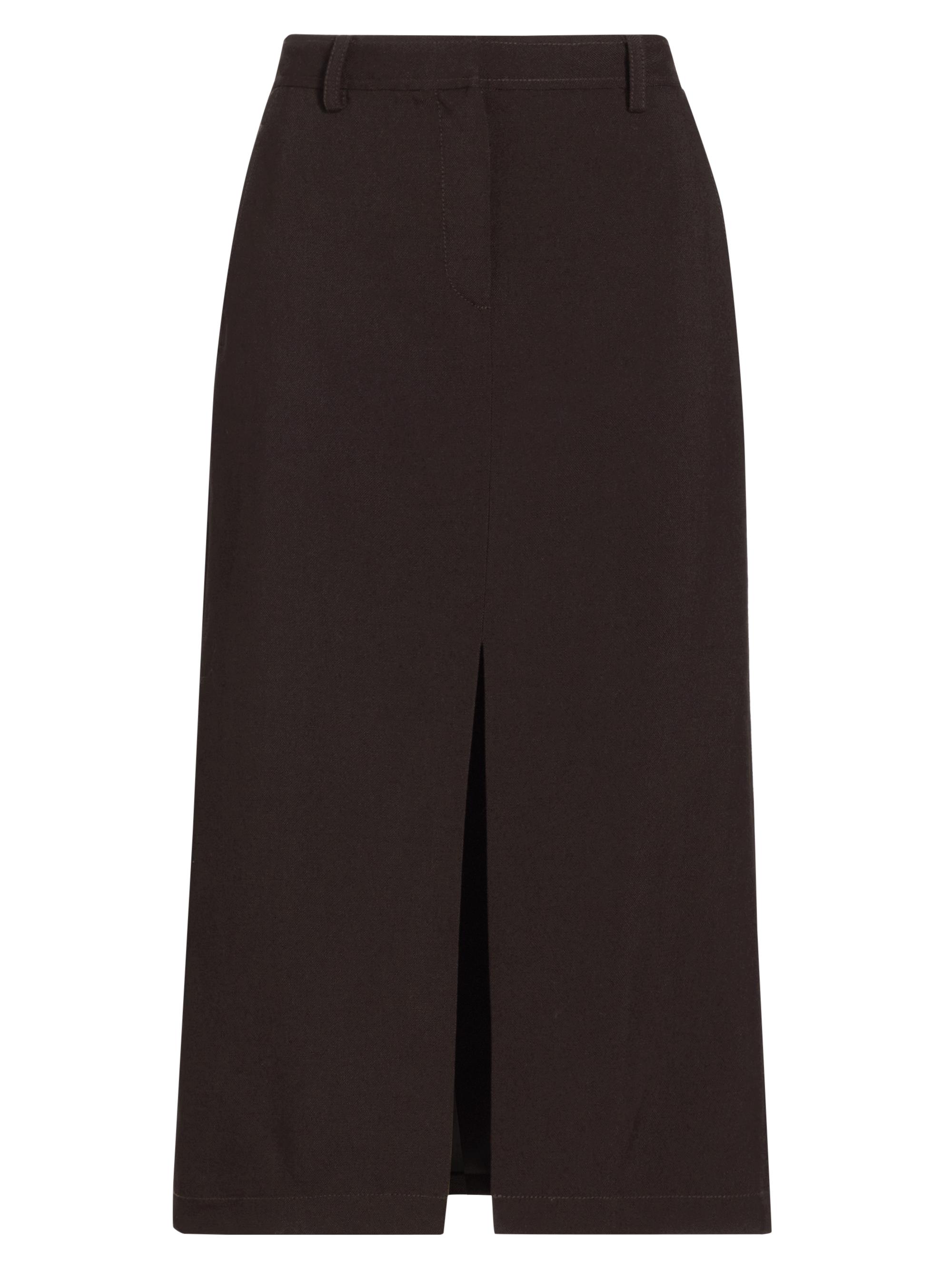 Wool A-Line Midi-Skirt
