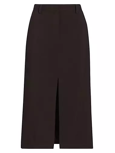 Wool A-Line Midi-Skirt