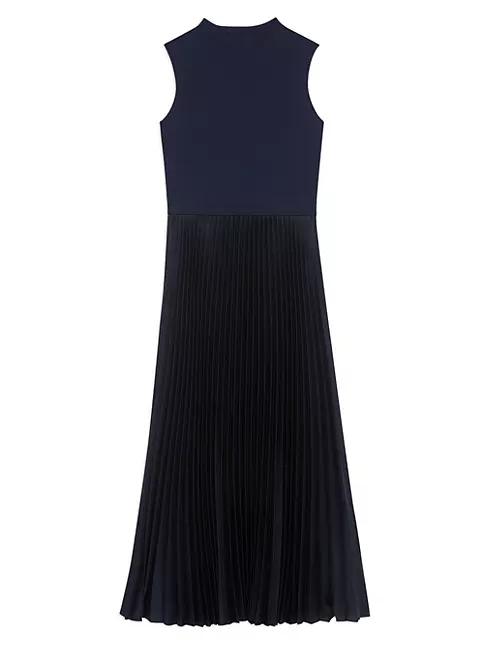 Shop Theory Pleated Combination Midi-Dress | Saks Fifth Avenue
