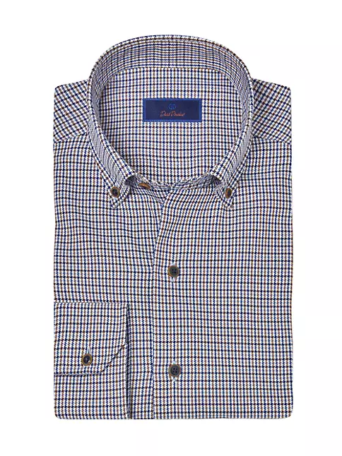  Men's All-Over Print Casual Shirt, Button Down Blue