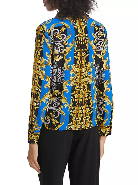 Shop Alice + Olivia Willa Print Silk Button-Front Shirt | Saks Fifth Avenue
