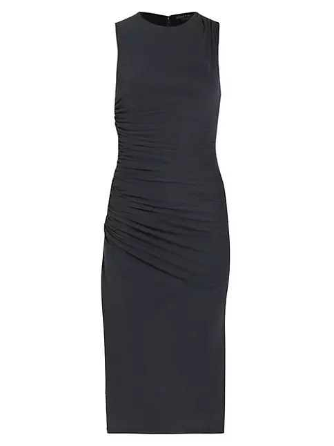 Shop Alice + Olivia Derika Ruched Midi Dress | Saks Fifth Avenue