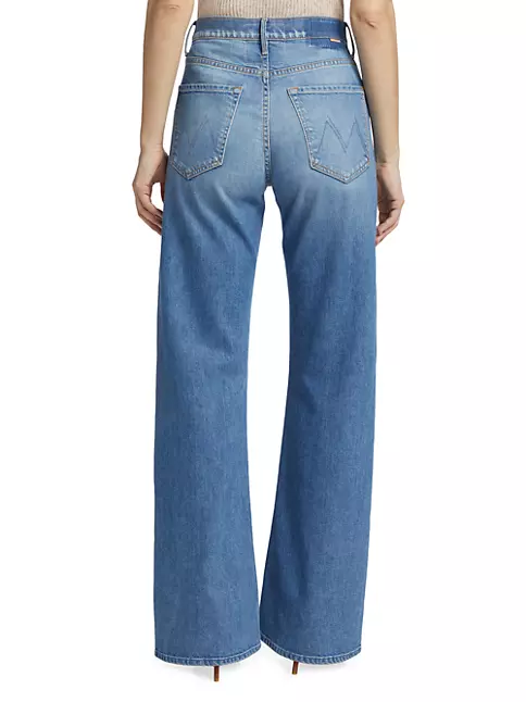 Shop Mother The Lasso Mid-Rise Stretch Wide-Leg Jeans | Saks Fifth Avenue