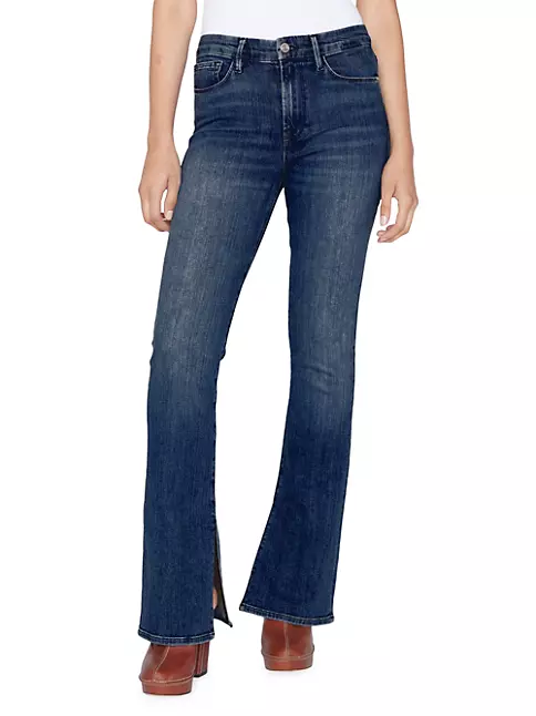 Shop Frame Le Mini Slit-Hem Boot-Cut Jeans | Saks Fifth Avenue