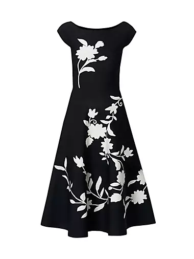 Chalet Floral Knit Fit & Flare Midi Dress
