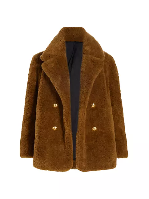 Shop A.L.C. Scout Teddy Double-Breasted Coat | Saks Fifth Avenue