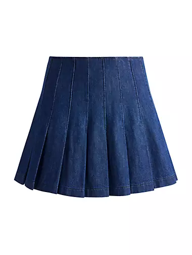 Carter Denim Pleated Miniskirt