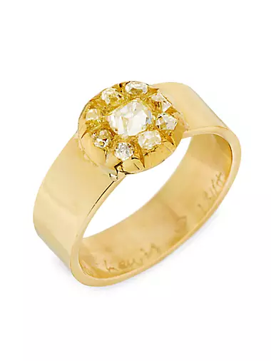 18K Yellow Gold & 1.15 TCW Diamond Cluster Ring