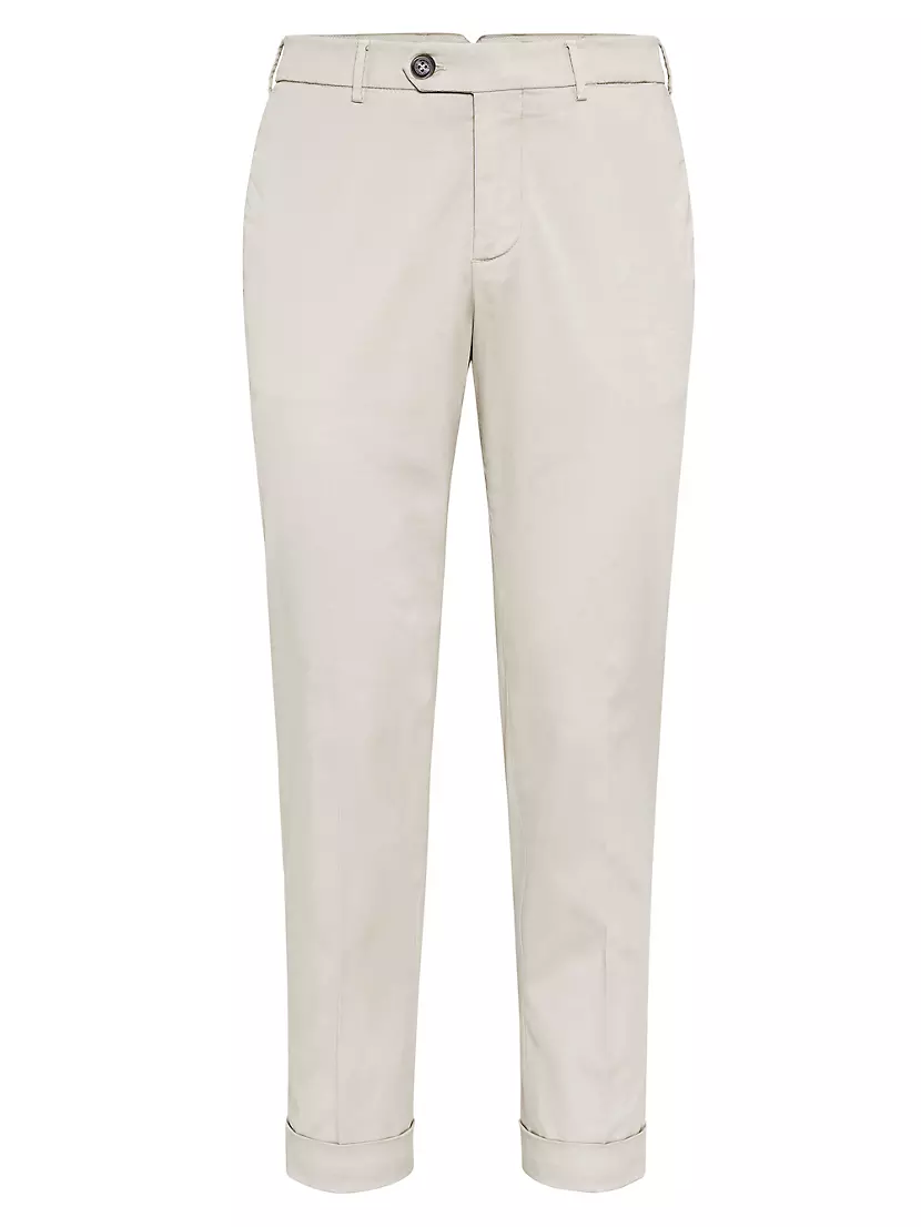 Brunello Cucinelli Garment-Dyed Italian Fit Five-Pocket Trousers