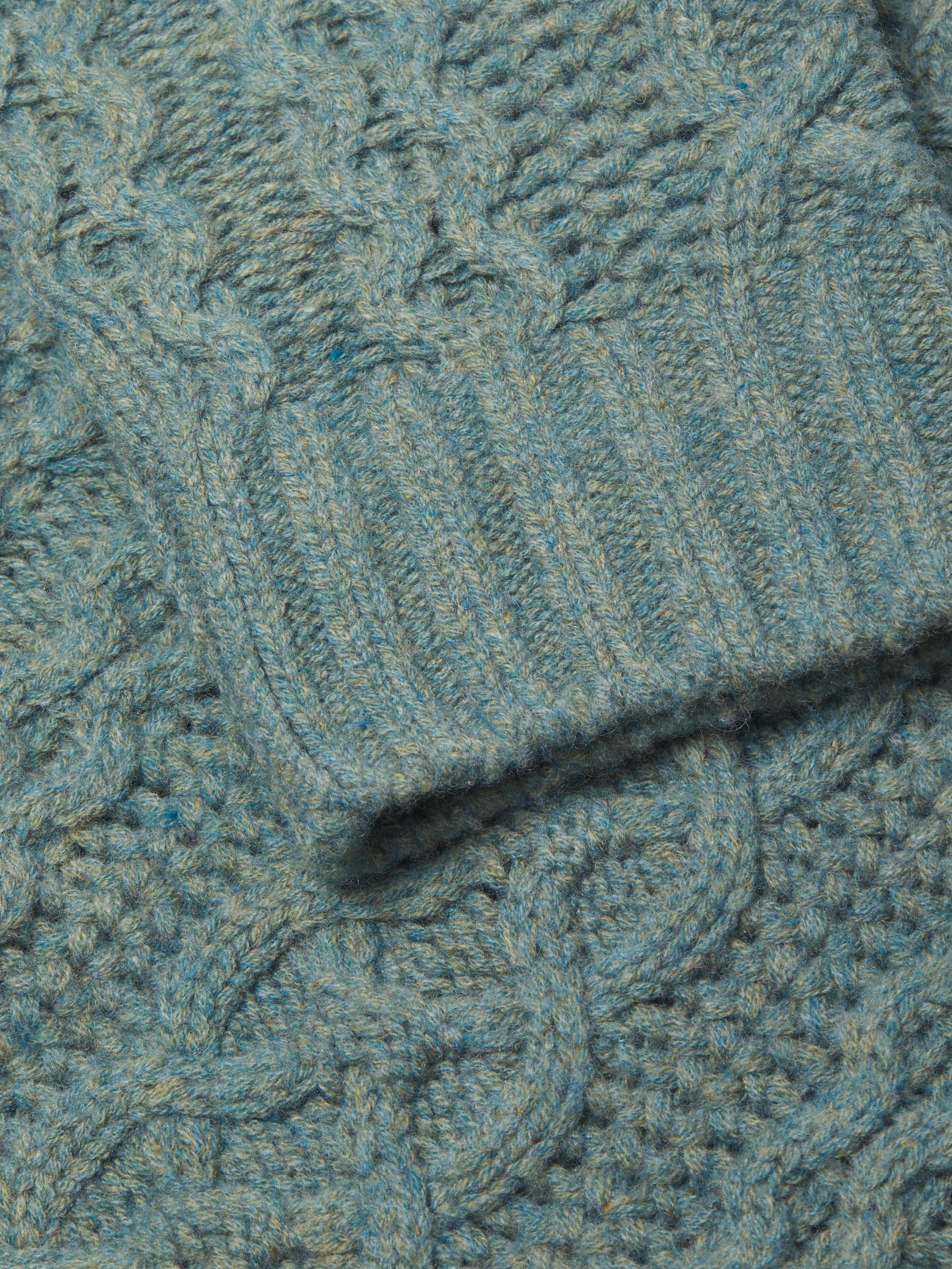 aran knit wool cashmere shawl cardigan