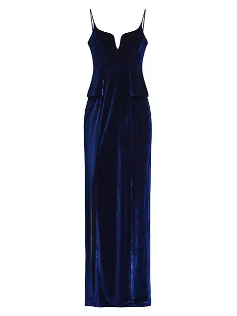 Shop Zac Posen Velvet Peplum Gown | Saks Fifth Avenue