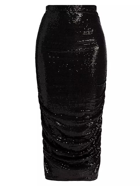 Shop L'AGENCE Otis Sequined Ruched Pencil Skirt | Saks Fifth Avenue