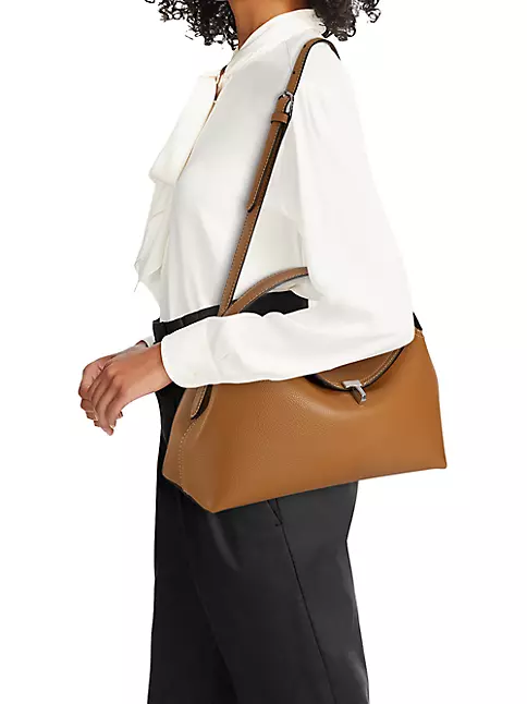 Shop Toteme T-Lock Leather Top-Handle Bag | Saks Fifth Avenue