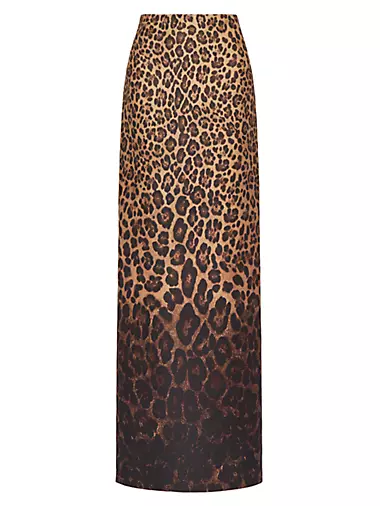 Long Skirt In Crepe Couture Animalier Degradé