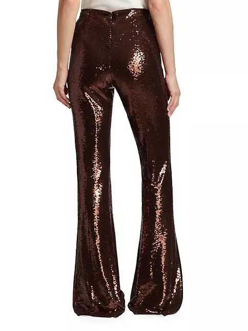 Shop L'AGENCE Honor Flared Sequined Pants | Saks Fifth Avenue